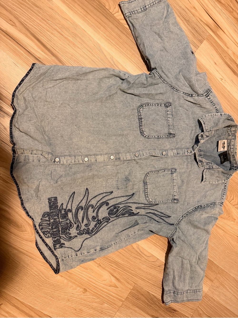 Harley-Davidson Light Blue Denim Shirt with Black Tag